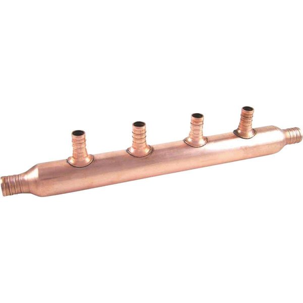Homewardbound 4 Port Open Copper Manifold with Barb Branches HO2596072